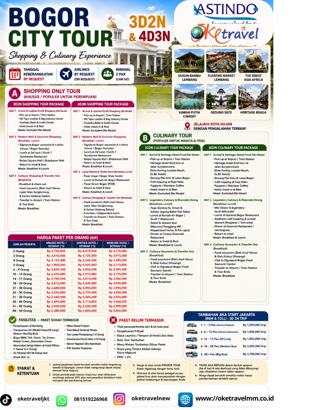 3D2N & 4D3N BOGOR CITY TOUR | DEP: BY REQUEST 