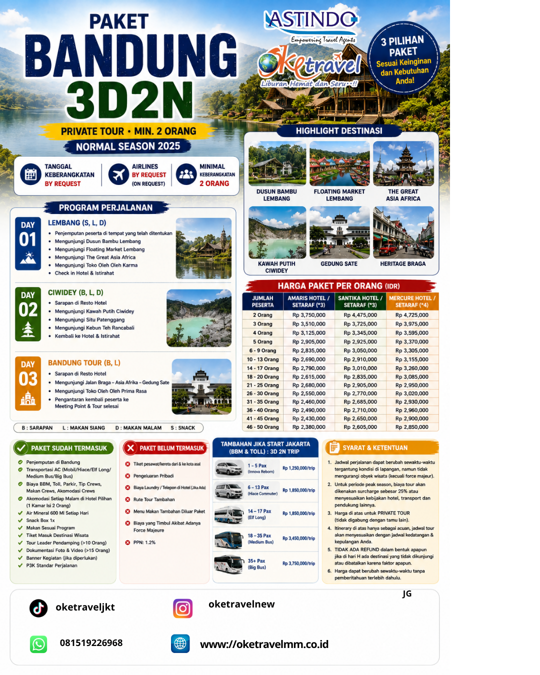 3D2N PAKET BANDUNG | DEP: UNTILL DESEMBER 2026