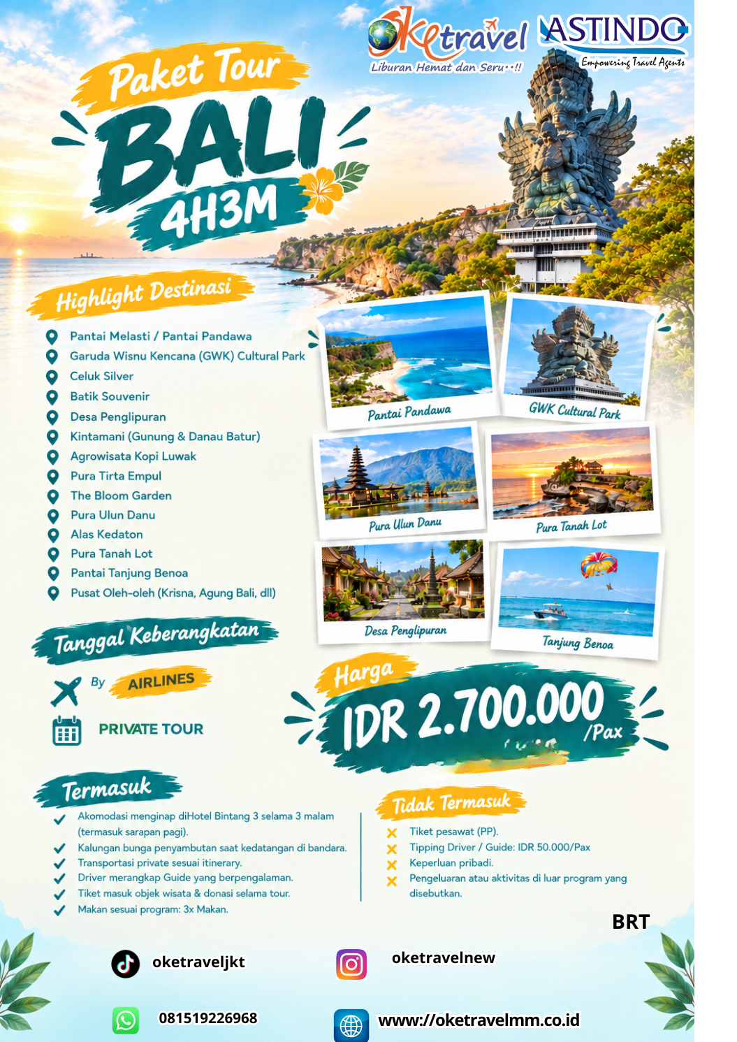 4D3N TOUR BALI | PRIVATE TOUR 